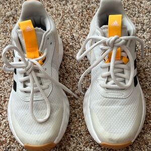 Adidas White and Orange Sneakers with Breathable Mesh